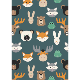 Cadeaupapier Forest Friends Groen