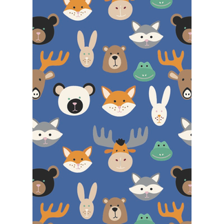 Cadeaupapier Forest Friends Blauw