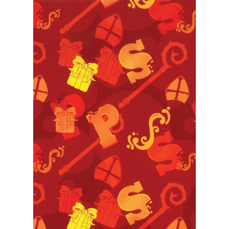 Cadeaupapier Staf van Sint