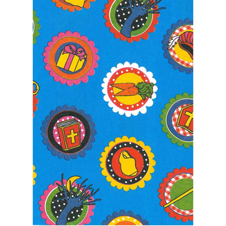 Cadeaupapier Sint Circles Blauw
