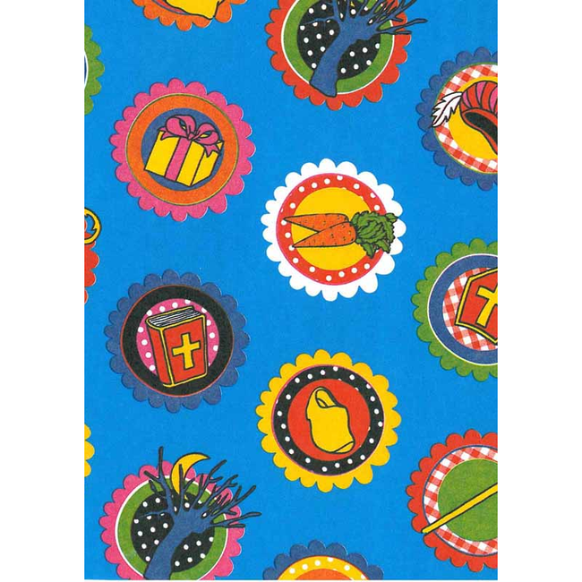 Cadeaupapier Sint Circles Blauw