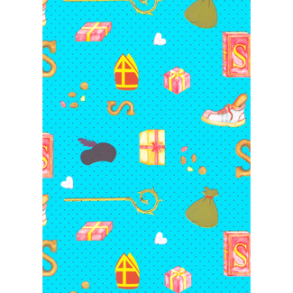 Cadeaupapier Pakjespret Blauw
