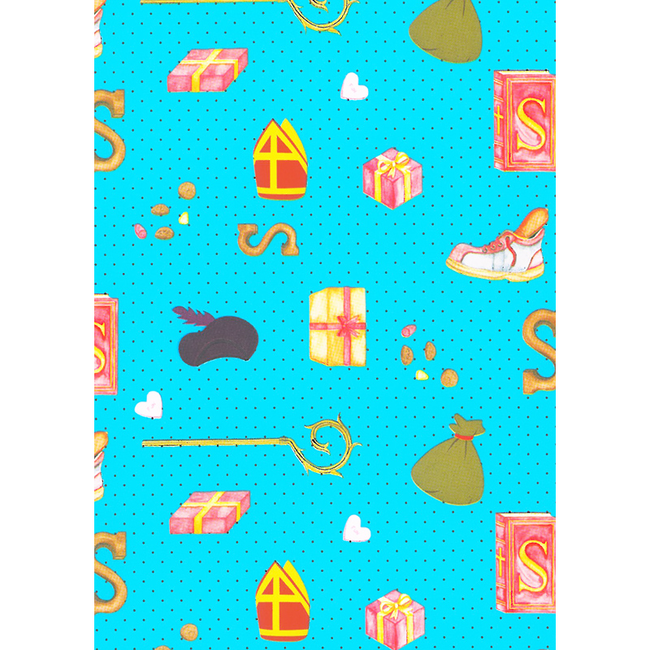Cadeaupapier Pakjespret Blauw