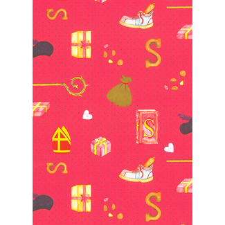 Cadeaupapier Pakjespret Rood