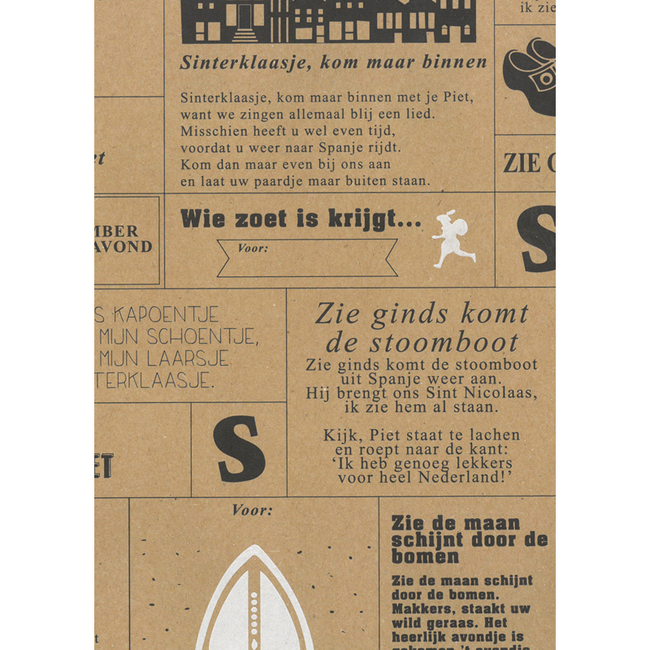 Cadeaupapier Newspaper Sint