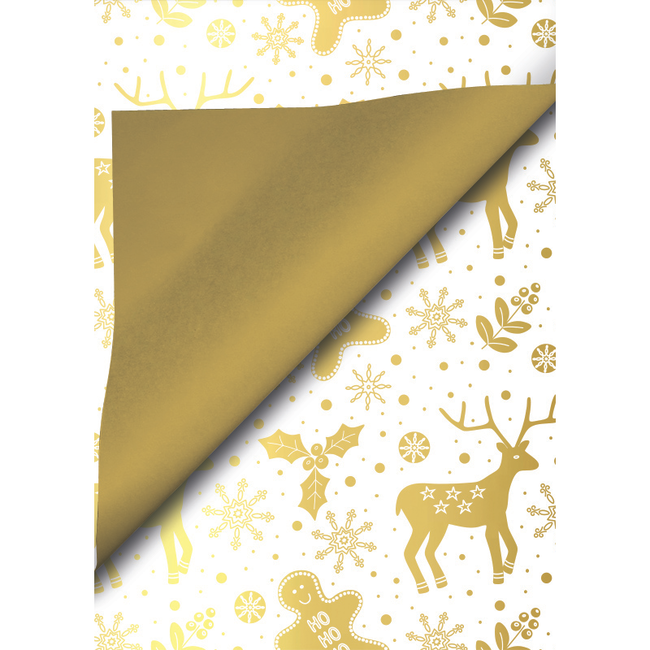 Cadeaupapier Golden Reindeer