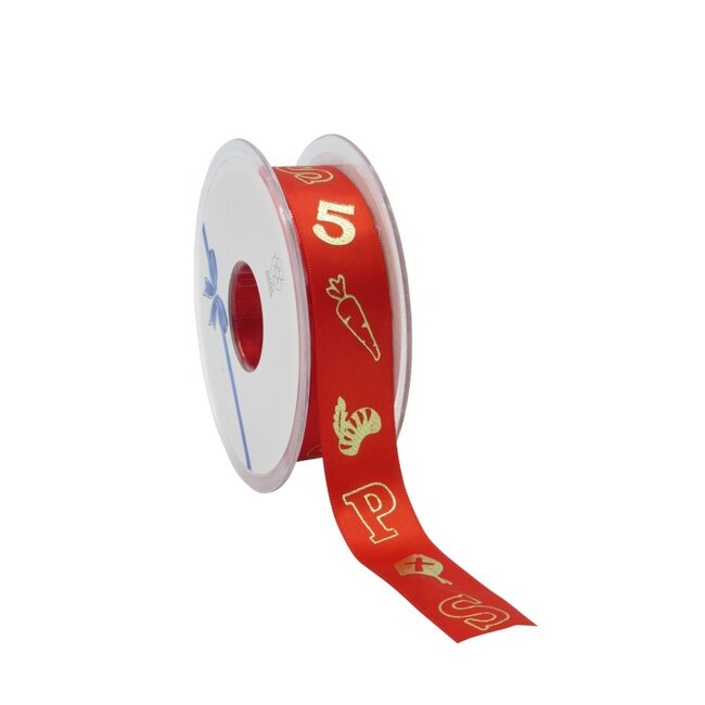 Satijnlint Sint & Piet Rood