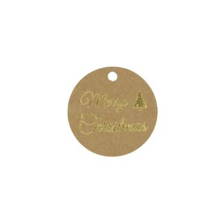 Cadeaukaartjes Merry Christmas Goud