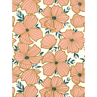 Cadeaupapier Botanical Zalm