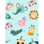 Cadeaupapier Kids Safari Lichtblauw