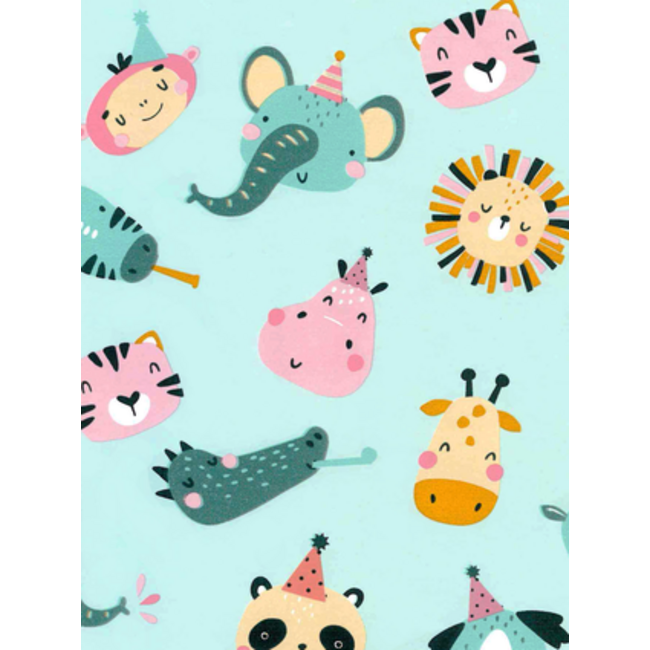 Cadeaupapier Kids Safari Lichtblauw