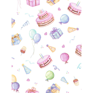 Cadeaupapier Birthday Cake Roze