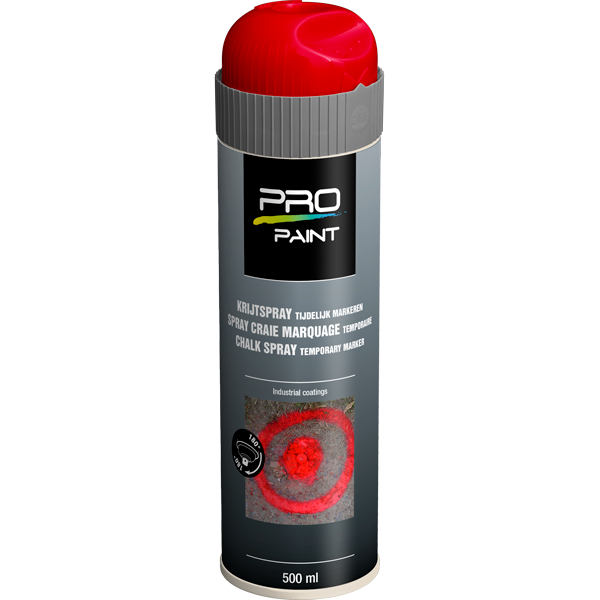 Pro-Paint Krijtspray (tijdelijk markeren) kleur fluor rood