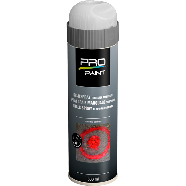 Pro-Paint Pro-Paint Krijtspray Wit 500 ml voor opvallende tijdelijke markeringen