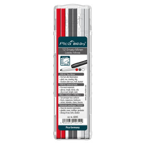 Pica Navulling rood, grafiet, wit