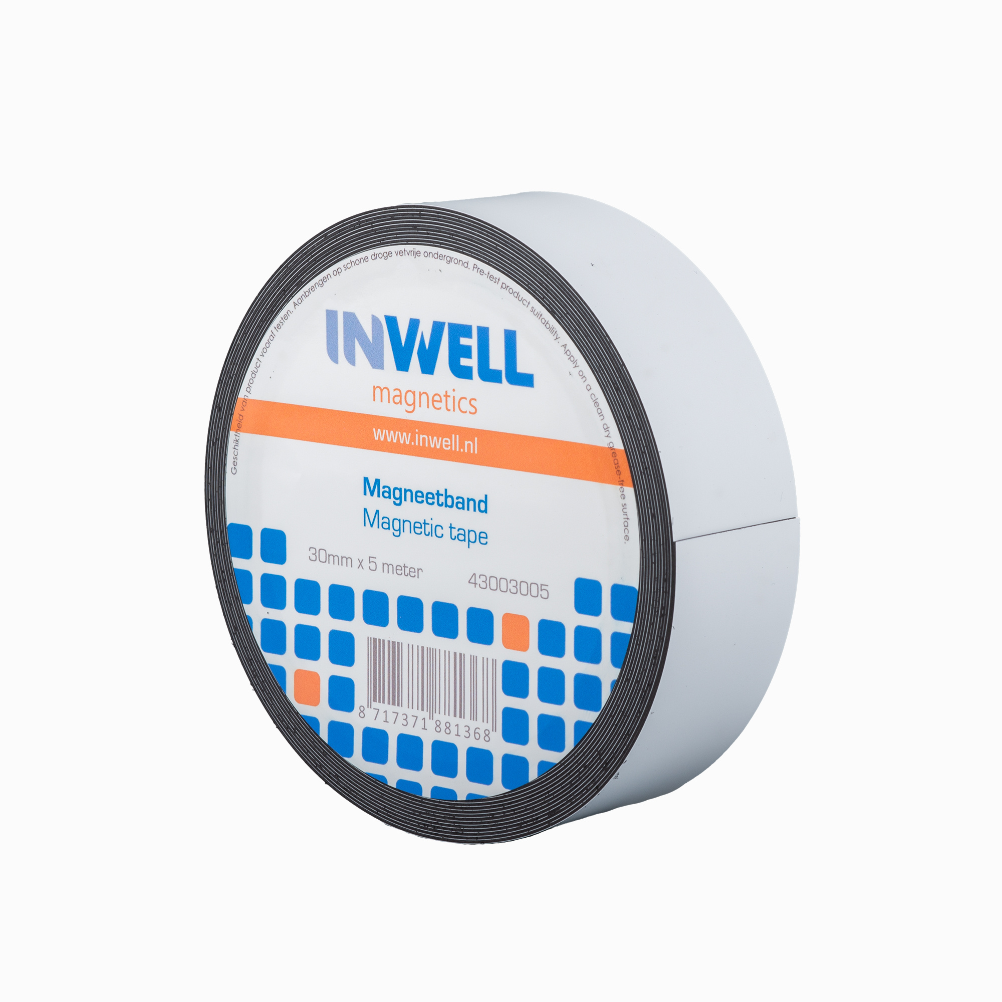 Magneetband 30mm X 5 Meter - Wit Beschrijfbaar Voor Planning En Etikettering