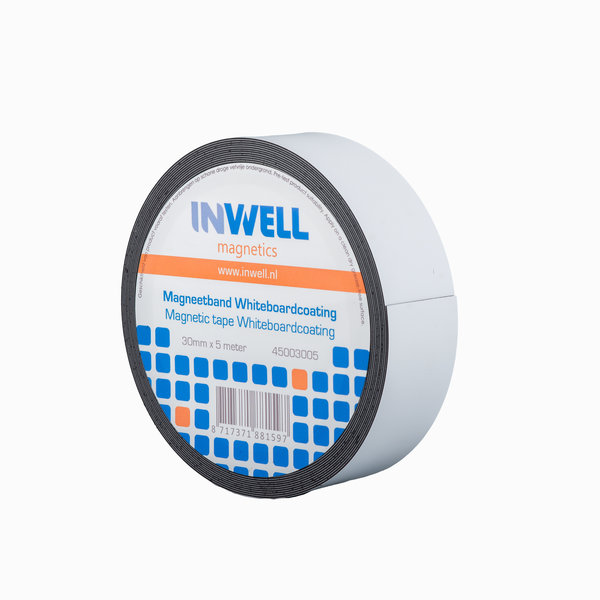 Inwell Inwell Magneetband met Whiteboardcoating 30 mm, droog uitwisbaar