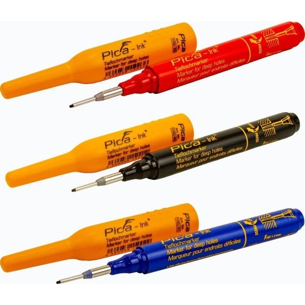 Pica Pica Ink Tieflochmarker Set schwarz, rot, blau