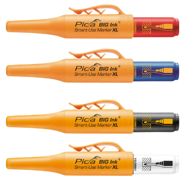 Pica Pica Big XL Ink Tieflochmarker Set schwarz, rot, blau, weiß