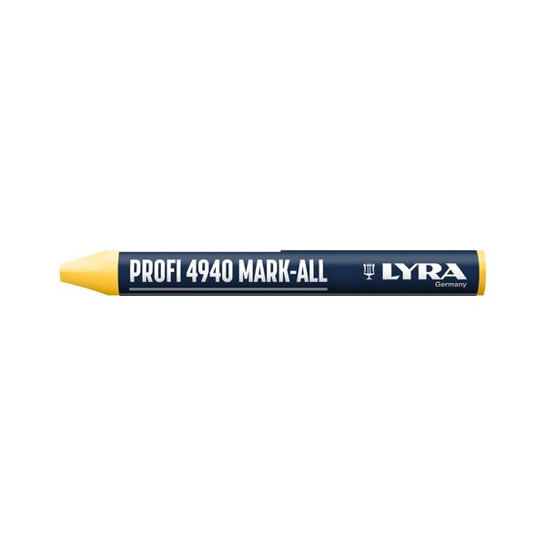 Lyra Lyra Profi 4940 Heavy-Duty krijt – Ø 9,5 mm × 90 mm (wit/geel)