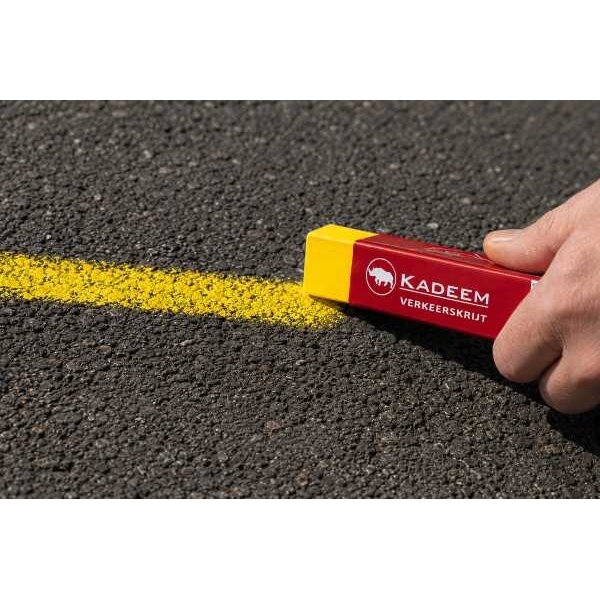 Kadeem Kadeem Verkeerskrijt Geel 150 x 20 x 20 mm | Professioneel markeerkrijt voor verkeer, politie en GWW