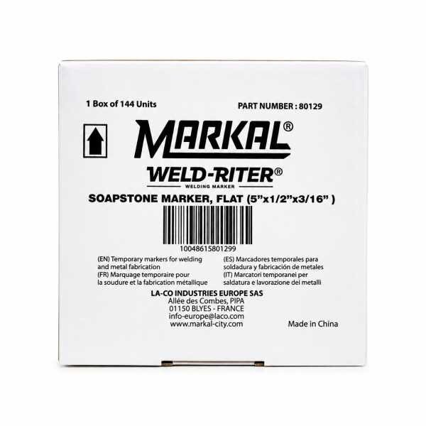 Markal Markal Speckstein 127x13x5 mm | Specksteinkreide für Schweißarbeiten, Stahlbau und Metallbearbeitung | Karton mit 144 Stück