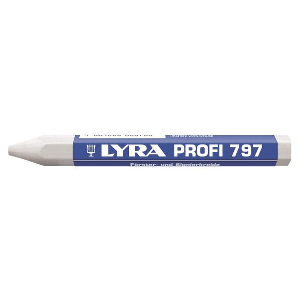 Lyra Lyra Profi 797 weiße Markierkreide auf Ölbasis für Holz, Beton und Metall, 12 Stück