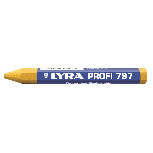 Lyra Lyra Profi 797 gelbe Markierkreide auf Ölbasis für Holz, Beton und Metall, 12 Stück
