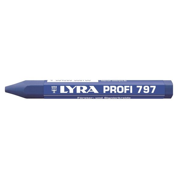 Lyra Lyra Profi 797 blaue Markierkreide auf Ölbasis für Holz, Beton und Metall, 12 Stück