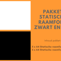 Pakket Statische raamfolie zwart en wit (A4 formaat)