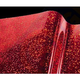 Vinylfolie Metal Flake holografisch Rood (op = op)
