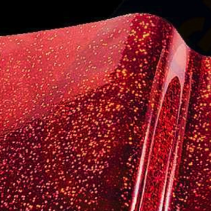 Vinylfolie Metal Flake holografisch Rood (op = op)