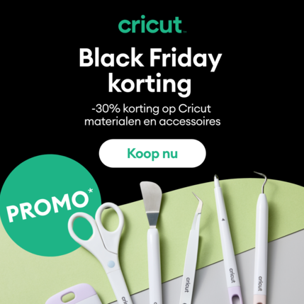 Cricut 30 % korting op een groot deel Cricut materialen en accessoires