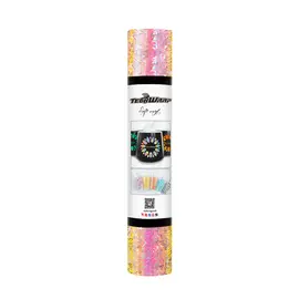 TeckWrap Holographic Opal Pattern Adhesive Vinyl Peach Yellow Rose