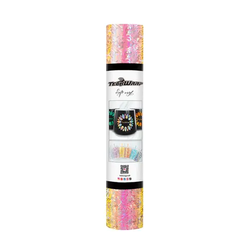 TeckWrap TeckWrap Holographic Opal Pattern Adhesive Vinyl Peach Yellow Rose