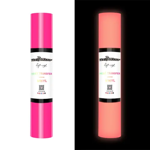 TeckWrap TeckWrap Glow in the Dark Heat Transfer Vinyl Neon Pink (textielfolie)