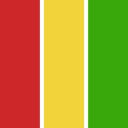Pakket Statische raamfolie Carnaval, rood, geel en groen (10 m per kleur)