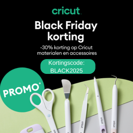 Cricut 30 % korting op een groot deel Cricut materialen en accessoires 30 % korting op een groot deel Cricut materialen en accessoires