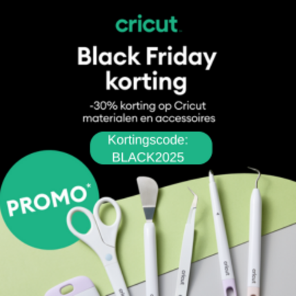 Cricut 30 % korting op een groot deel Cricut materialen en accessoires