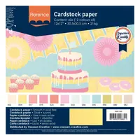 Florence Florence Cardstock Glad Multipack Pastel 30,5 x 30,5 cm - 216 g -60 st