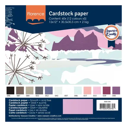 Florence Florence Cardstock Glad Multipack Winter  30,5 x 30,5 cm - 216 g -60 st