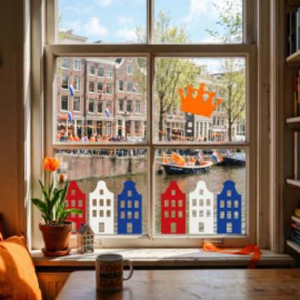 Pakket Statische Raamfolie "Hollands Glorie" (4 kleuren, diverse afmetingen) Pakket Statische Raamfolie "Hollands Glorie" (4 kleuren, diverse afmetingen)