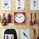 Newgate Burger & Chips wandklok rood 29cm Newgate Burger & Chips wandklok rood 29cm