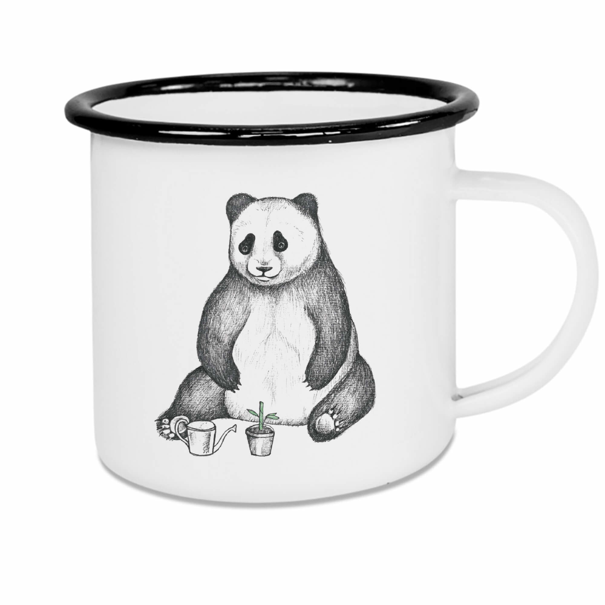 Ligarti Handgemaakte emaille mok Panda 500ml