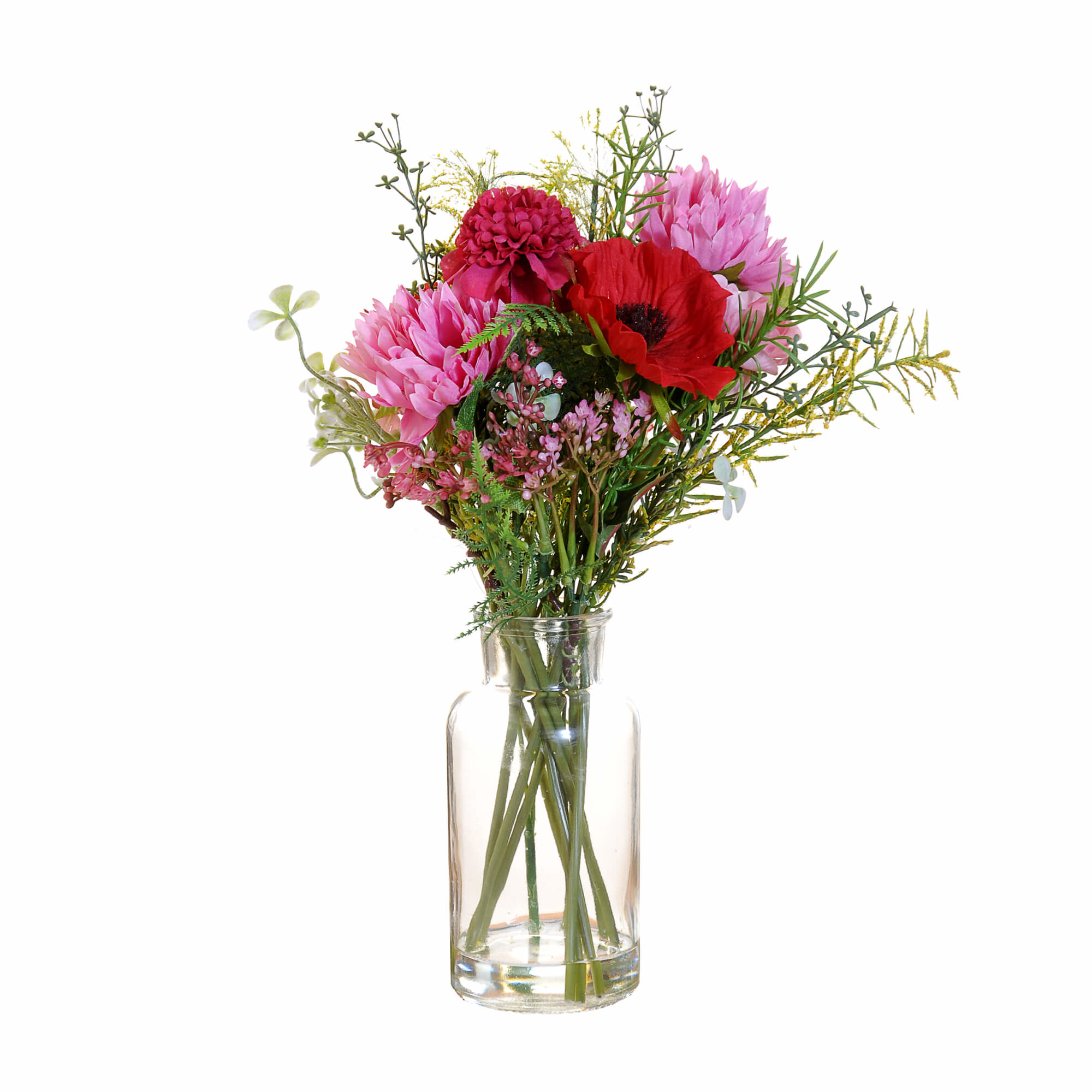 Lolaa Vaas Bouquet met bloemen roze 39cm