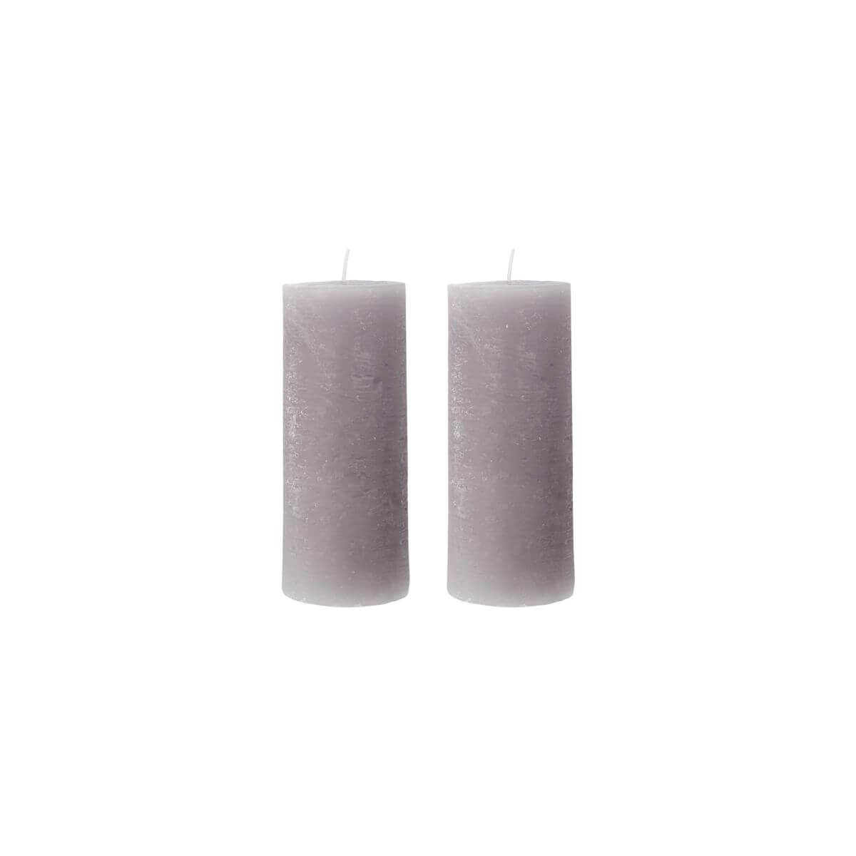 House Doctor Kaars Rustic grijs 15cm - 2 stuks