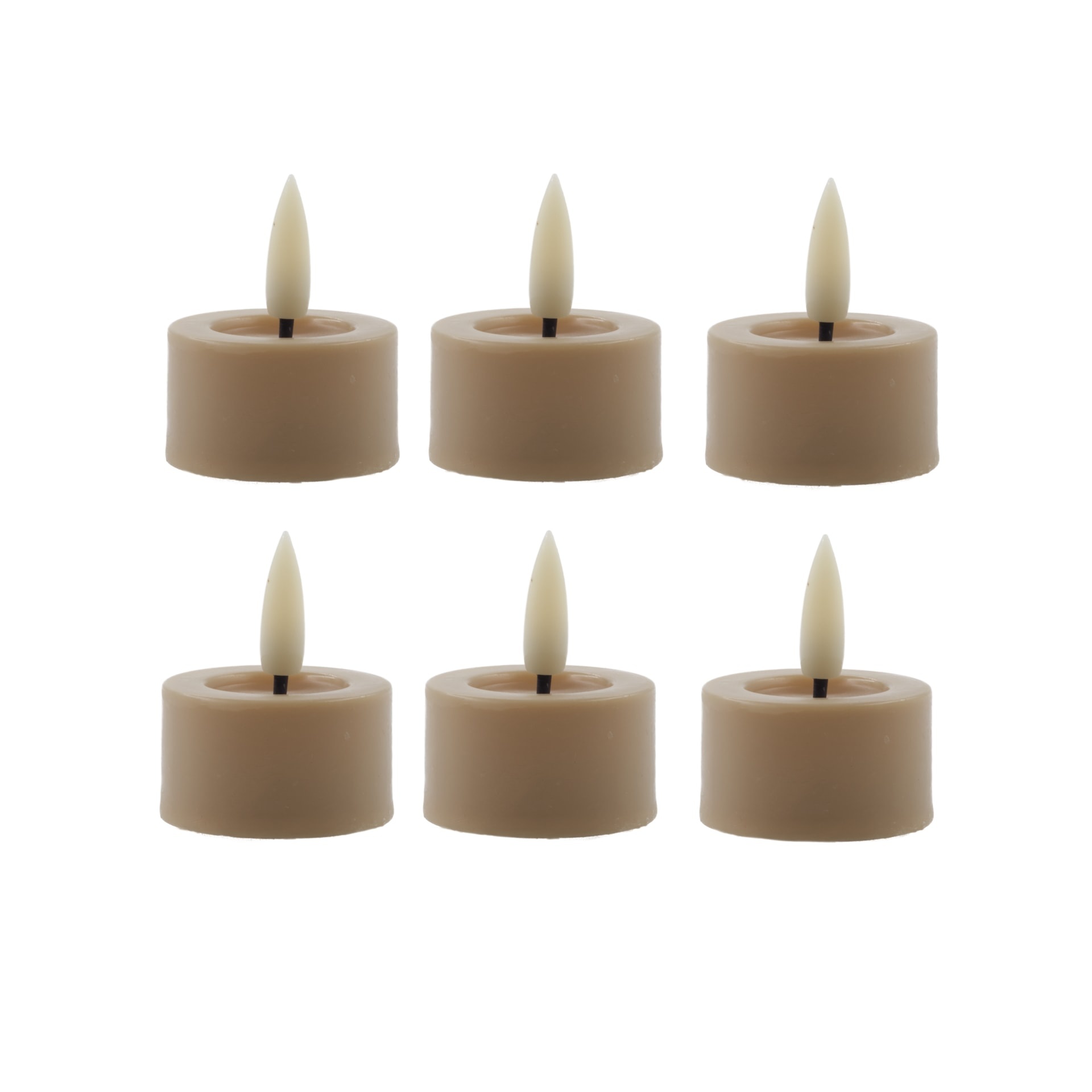 Mansion atmosphere led waxinelichtjes zand - 6 stuks