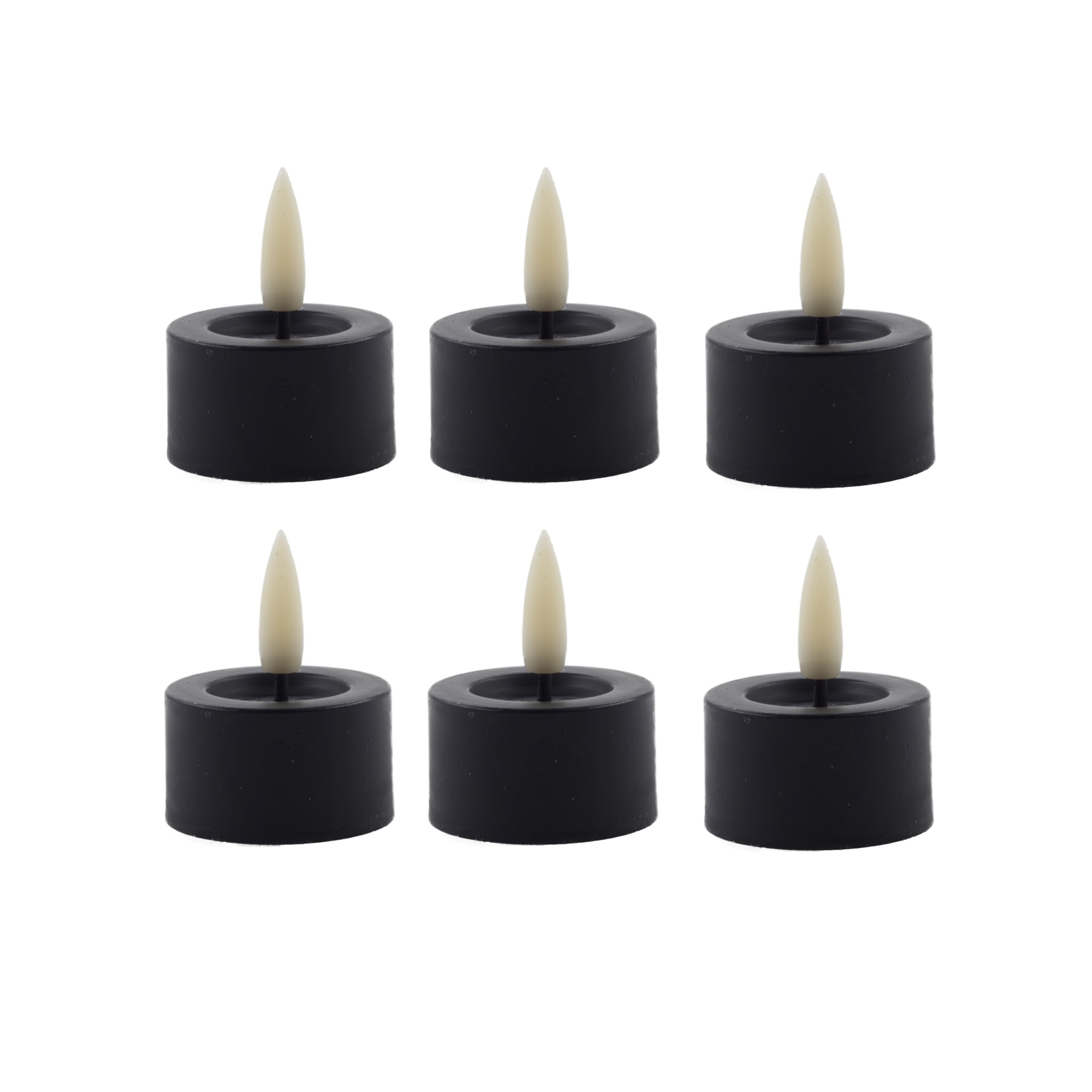 Mansion atmosphere led waxinelichtjes zwart - 6 stuks