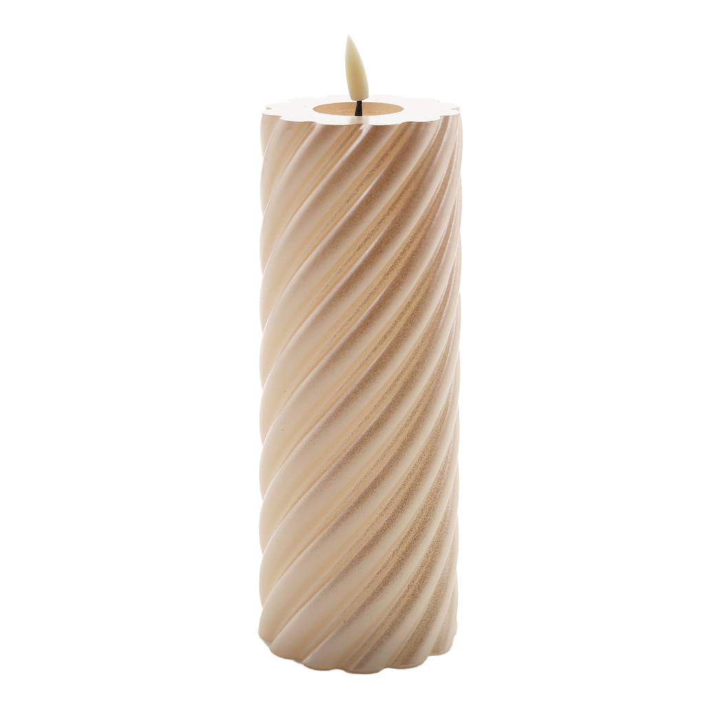 Mansion atmosphere swirl led kaars champagne 20x7,5cm