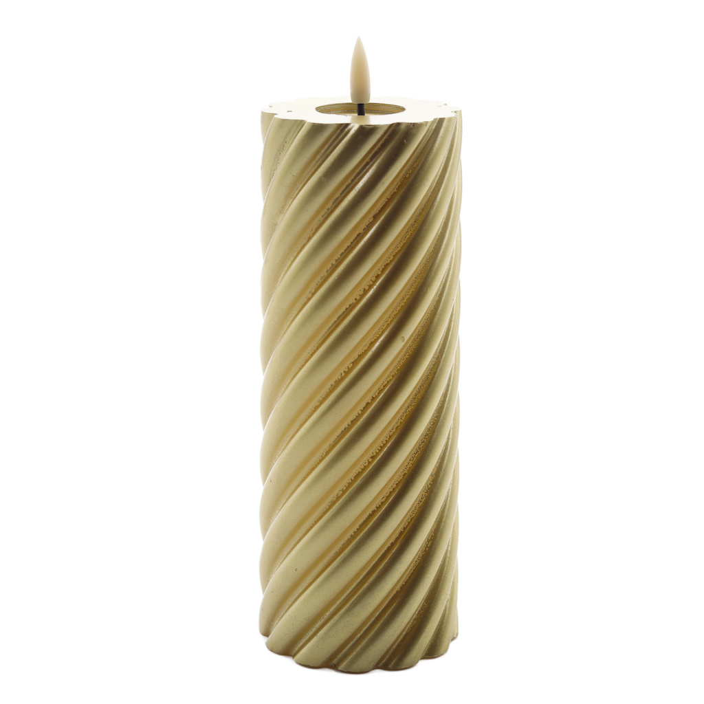 Mansion atmosphere swirl led kaars goud 20x7,5cm